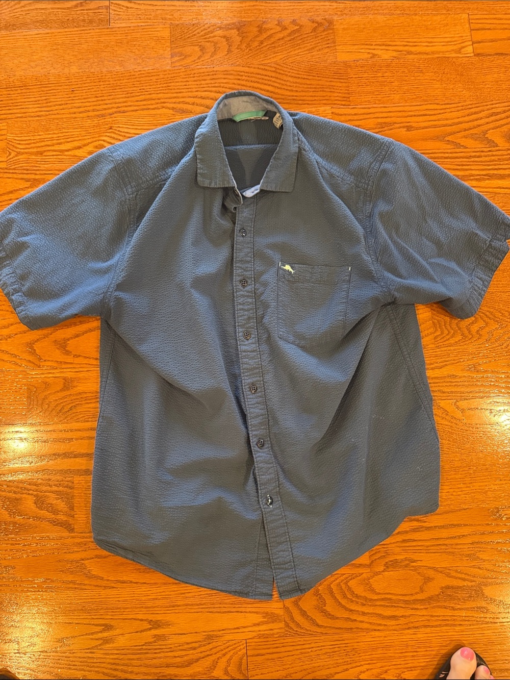 Tommy Bahama Dark Blue Short-Sleeve Button-Down Shirt